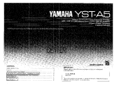 Yamaha YSTA-5 - Owners Manual 